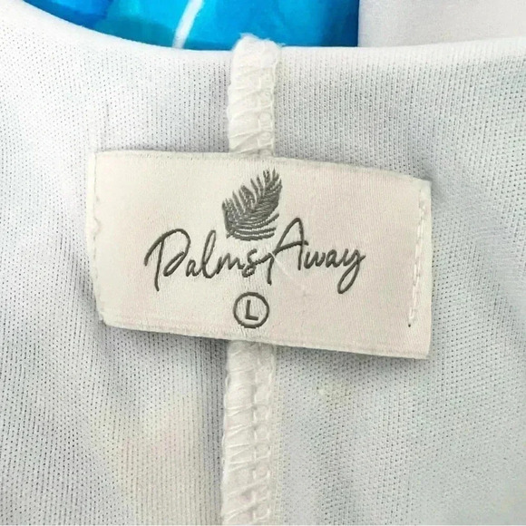 Palms Away Mini Blue Palm Leaves Dress with Pockets - Picture 6 of 8